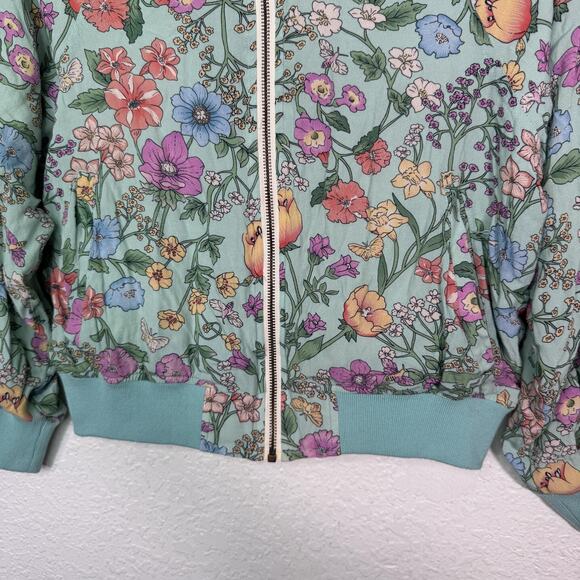 Spell Sayulito Jacket Womens XS Floral Bomber Zip Up Boho Cottagecore Chic Rayon - Picture 5 of 13